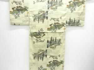 東海道五十三次模様男物長襦袢